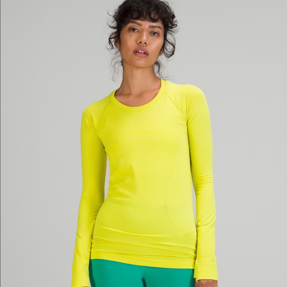 Yellow Lululemon Swiftly Tech Long Sleeve